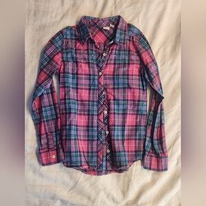 Pink and Purple Plaid Girls Size 10/12 Shirt